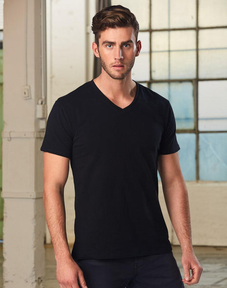 Mens V-Neck Short Sleeves Tee (WS-TS07A)