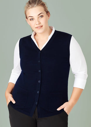 Womens Button Front Knit Vest (BZ-CK961LV)