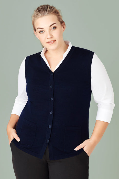 Womens Button Front Knit Vest (BZ-CK961LV)