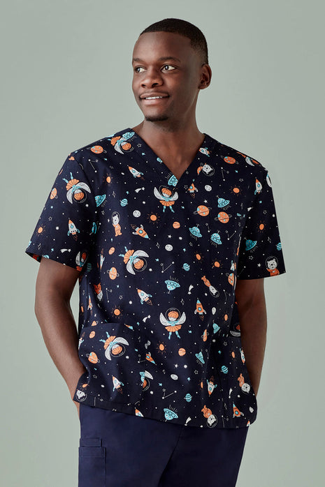 Space Party Mens Scrub Top (BZ-CST148MS)
