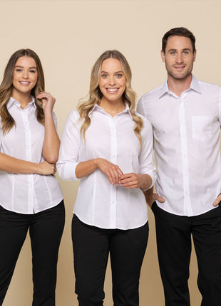 Ultimate Mens White Long Sleeve Shirt (Slim Fit) (GW-1908L)