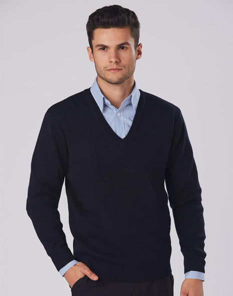 V Neck Wool / Acrylic Knit Jumper (WS-WJ01)