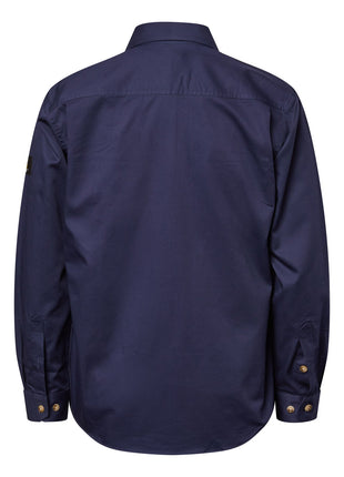 Mens Lightweight Long Sleeve Closed Front Cotton Drill Shirt (NC-WS3029)