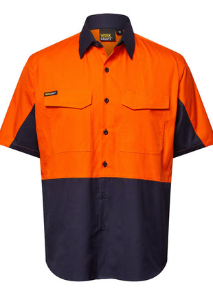 Mens Hi Vis Short Sleeve Vented Ripstop Shirt (NC-WS6067)