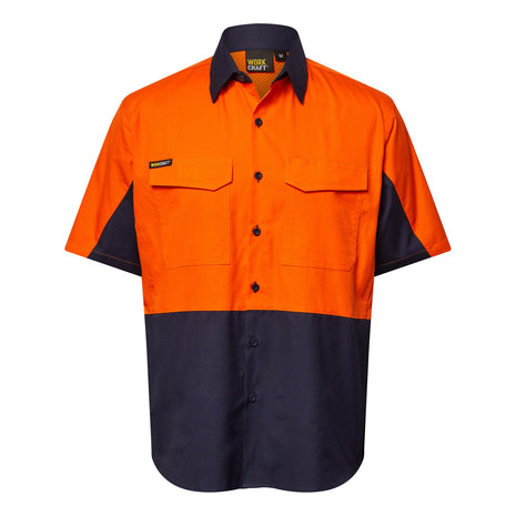 Mens Hi Vis Short Sleeve Vented Ripstop Shirt (NC-WS6067)