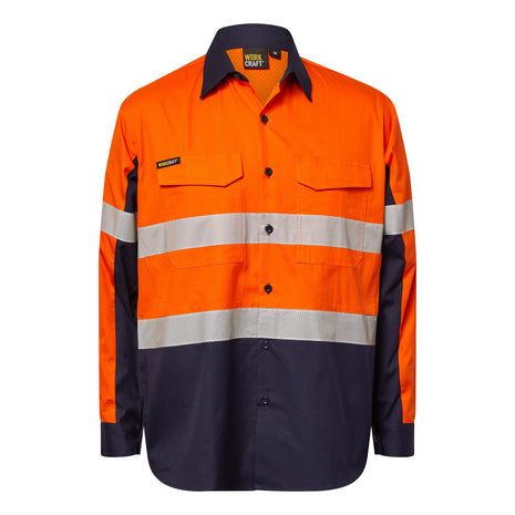 Mens Hi Vis Long Sleeve Vented Ripstop Shirt with Reflective Tape (NC-WS6068)