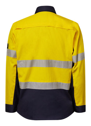 Mens Hi Vis Long Sleeve Vented Ripstop Shirt with Reflective Tape (NC-WS6068)