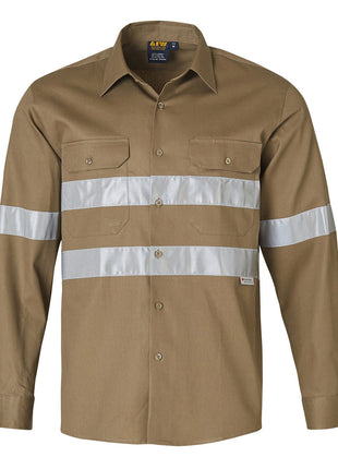 Cotton Drill Long Sleeve Work Shirt 3M® Tapes (WS-WT04HV)
