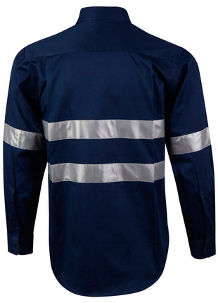 Cotton Drill Long Sleeve Work Shirt 3M® Tapes (WS-WT04HV)