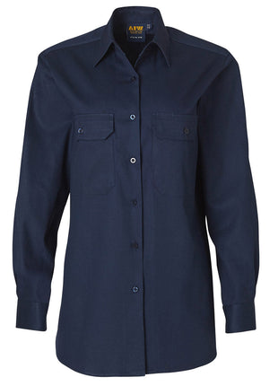 Womens Cotton Drill Long Sleeves Work Shirt (WS-WT08)