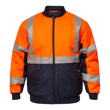 Hi Vis Bomber Jacket with Reflective Tape X Pattern (NC-WW9010)