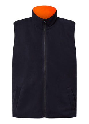 Hi Vis NSW Rail Reversible Fleece Vest with Reflective Tape X Pattern (NC-WW9018)