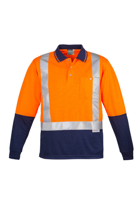 Mens Hi Vis Spliced Polo - Long Sleeve Shoulder Taped (BZ-ZH234)