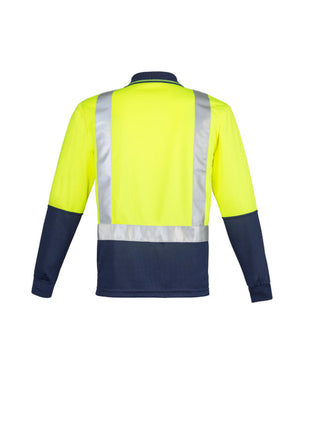 Mens Hi Vis Spliced Polo - Long Sleeve Shoulder Taped (BZ-ZH234)
