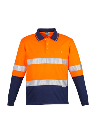 Mens Hi Vis Spliced Polo - Long Sleeve Hoop Taped (BZ-ZH235)