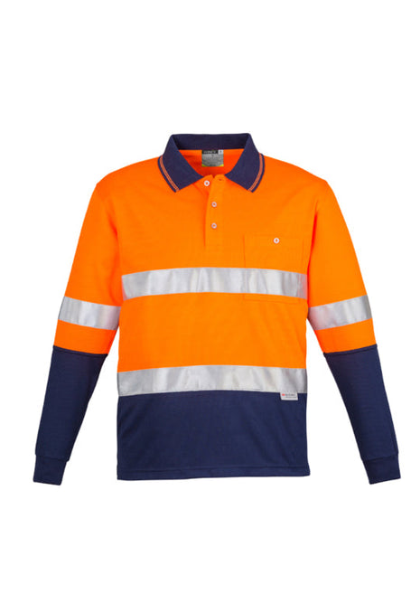Mens Hi Vis Spliced Polo - Long Sleeve Hoop Taped (BZ-ZH235)