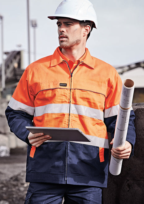 Mens Hi Vis Cotton Drill Jacket (BZ-ZJ590)