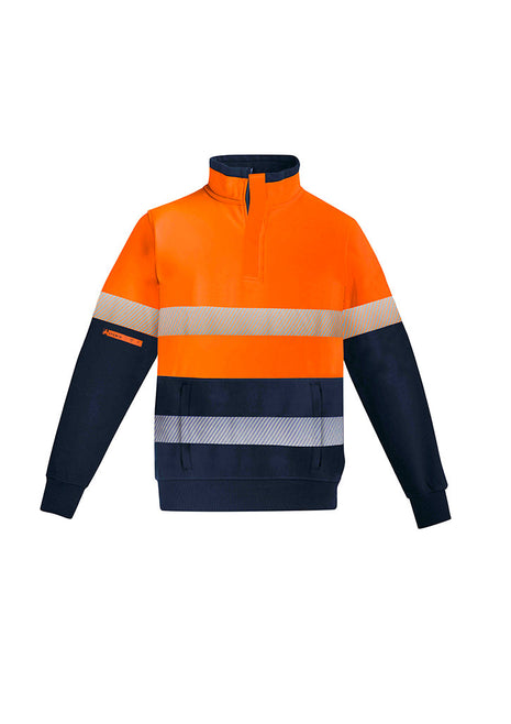 Mens Orange Flame HRC 2 Hoop Taped 1/4 Zip Brushed Fleece (BZ-ZT150)