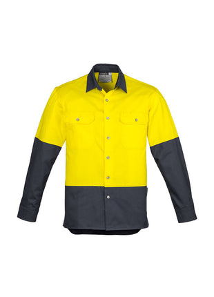 Mens Hi Vis Spliced Industrial Shirt (BZ-ZW122)