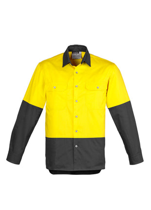 Mens Hi Vis Spliced Industrial Shirt (BZ-ZW122)