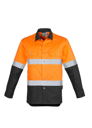Mens Hi Vis Spliced Industrial Shirt - Hoop Taped (BZ-ZW123)