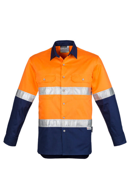 Mens Hi Vis Spliced Industrial Shirt - Hoop Taped (BZ-ZW123)