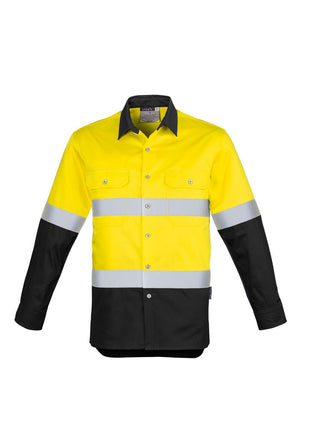 Mens Hi Vis Spliced Industrial Shirt - Hoop Taped (BZ-ZW123)