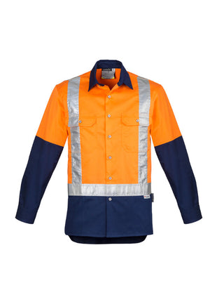 Mens Hi Vis Spliced Industrial Shirt - Shoulder Taped (BZ-ZW124)