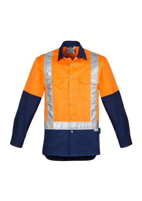 Mens Hi Vis Spliced Industrial Shirt - Shoulder Taped (BZ-ZW124)