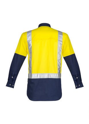 Mens Hi Vis Spliced Industrial Shirt - Shoulder Taped (BZ-ZW124)