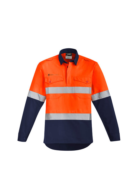 Mens Orange Flame HRC 2 Hoop Taped Closed Front Spliced Shirt (BZ-ZW143)