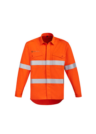 Mens Orange Flame HRC 2 Hoop Taped Open Front Spliced Shirt (BZ-ZW145)