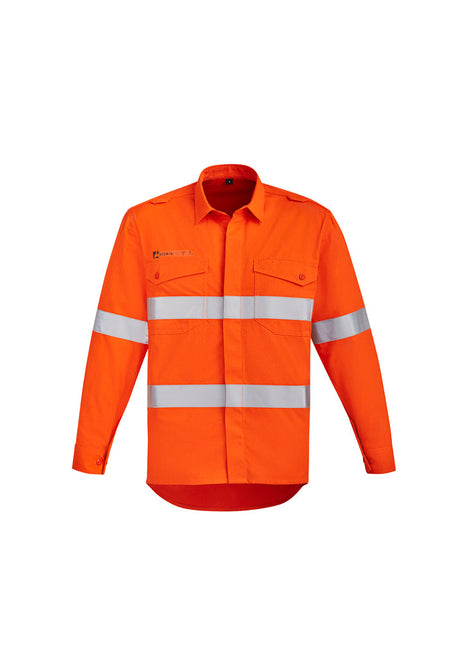 Mens Orange Flame HRC 2 Hoop Taped Open Front Spliced Shirt (BZ-ZW145)