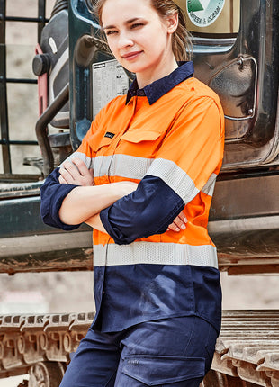 Womens Rugged Cooling Taped Hi Vis Spliced Shirt (BZ-ZW720)