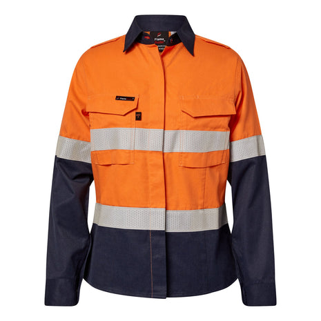 Womens Hi Vis HRC 2 Inherent Shirt with Gusset Sleeves and Reflective Tape (NC-FSL016A)