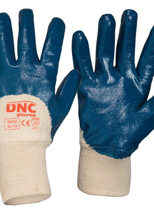 Blue Nitrile 3/4 Dip Cotton Gloves (DN-GN32)