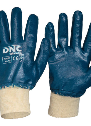 Blue Nitrile Full Dip Interlock Gloves (DN-GN33)