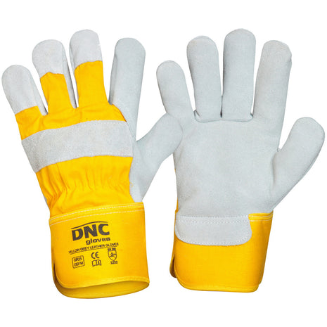 Yellow Premium Grey Split Leather Gloves (DN-GR25)