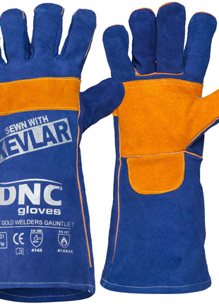 Blue Gold 41cm Leather Welders Gauntlets (DN-GR31)