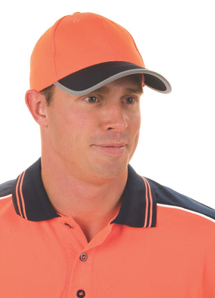 Hi-Vis 2 Tone Cap with Reflective Trim & Velcro Strap (DN-H022)