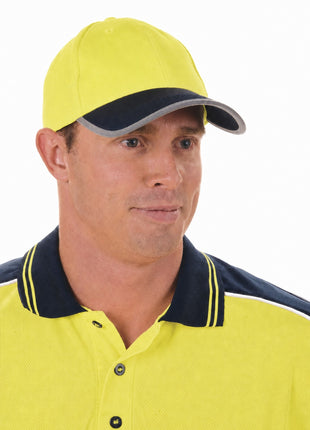 Hi-Vis 2 Tone Cap with Reflective Trim & Velcro Strap (DN-H022)