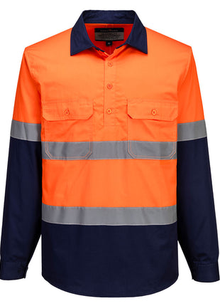 Hi-Vis Contrast Closed Front Shirt Long Sleeve (PW-MA804)
