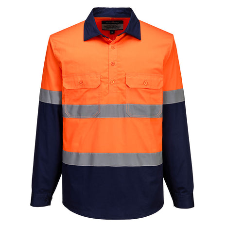 Hi-Vis Contrast Closed Front Shirt Long Sleeve (PW-MA804)