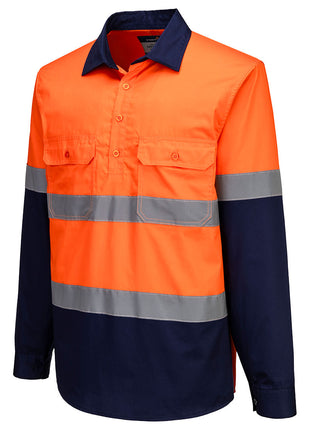 Hi-Vis Contrast Closed Front Shirt Long Sleeve (PW-MA804)