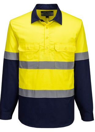 Hi-Vis Contrast Closed Front Shirt Long Sleeve (PW-MA804)