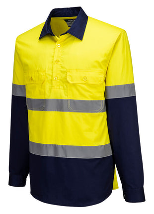 Hi-Vis Contrast Closed Front Shirt Long Sleeve (PW-MA804)