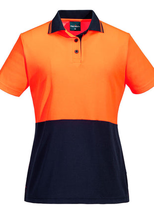 Hi-Vis Women's Cotton Comfort Contrast Class D Polo Shirt Short Sleeve (PW-ML211)