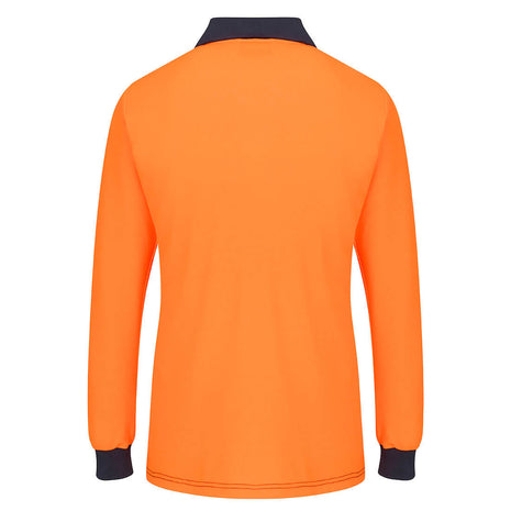 Hi-Vis Women's Cotton Comfort D Contrast Polo Long Sleeve (PW-ML213)
