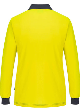 Hi-Vis Women's Cotton Comfort D Contrast Polo Long Sleeve (PW-ML213)
