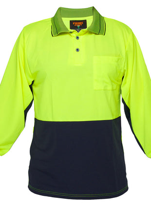 Hi-Vis Contrast Class D Polo Shirt Long Sleeve (PW-MP113)